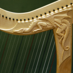 Harp with Dragon Carving